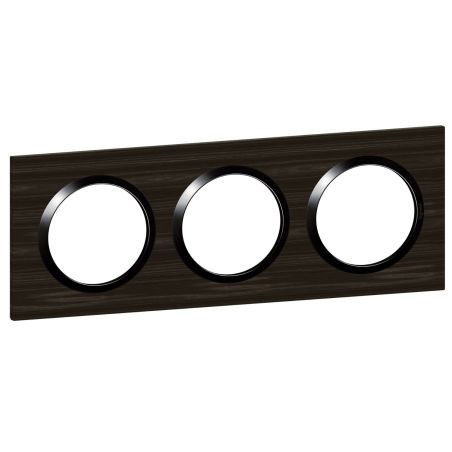 600883 Legrand - Dooxie Plaque de finition carrée 3 postes - Bois ébène