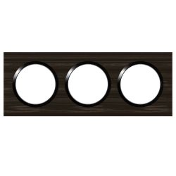 600883 Legrand - Dooxie Plaque de finition carrée 3 postes - Bois ébène