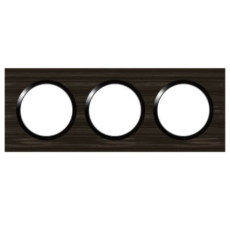 600883 Legrand - Dooxie Plaque de finition carrée 3 postes - Bois ébène