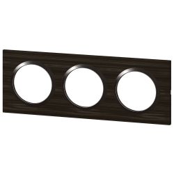 600883 Legrand - Dooxie Plaque de finition carrée 3 postes - Bois ébène