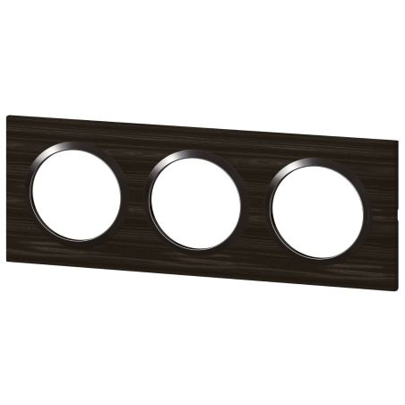 600883 Legrand - Dooxie Plaque de finition carrée 3 postes - Bois ébène