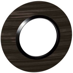 600979 Legrand - Dooxie Plaque de finition ronde 1 poste - Bois ébène