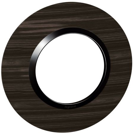 600979 Legrand - Dooxie Plaque de finition ronde 1 poste - Bois ébène