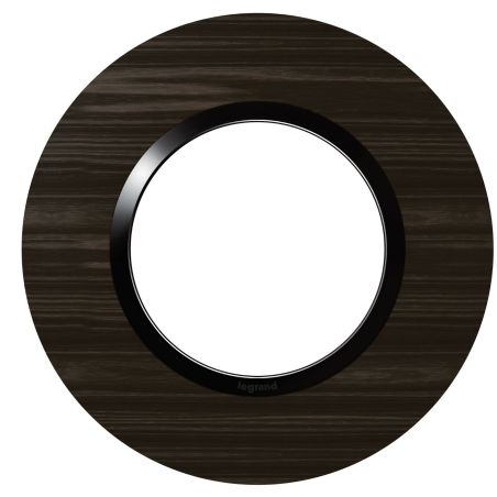 600979 Legrand - Dooxie Plaque de finition ronde 1 poste - Bois ébène