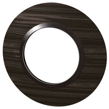 600979 Legrand - Dooxie Plaque de finition ronde 1 poste - Bois ébène