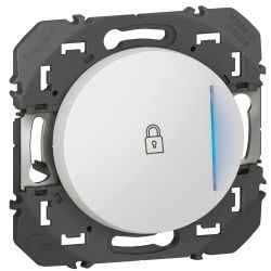 600017 Legrand - Dooxie Poussoir simple avec voyant lumineux marquage cadenas 6A 250V - Blanc