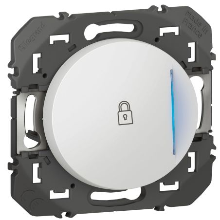 600017 Legrand - Dooxie Poussoir simple avec voyant lumineux marquage cadenas 6A 250V - Blanc