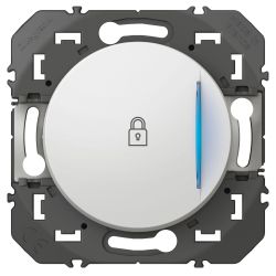 600017 Legrand - Dooxie Poussoir simple avec voyant lumineux marquage cadenas 6A 250V - Blanc