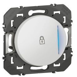600015 Legrand - Dooxie Poussoir simple lumineux avec marquage cadenas à équiper d'un voyant 6A 250V - Blanc