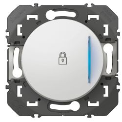 600015 Legrand - Dooxie Poussoir simple lumineux avec marquage cadenas à équiper d'un voyant 6A 250V - Blanc