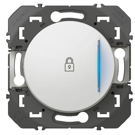 600015 Legrand - Dooxie Poussoir simple lumineux avec marquage cadenas à équiper d'un voyant 6A 250V - Blanc