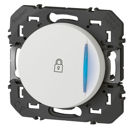 600015 Legrand - Dooxie Poussoir simple lumineux avec marquage cadenas à équiper d'un voyant 6A 250V - Blanc