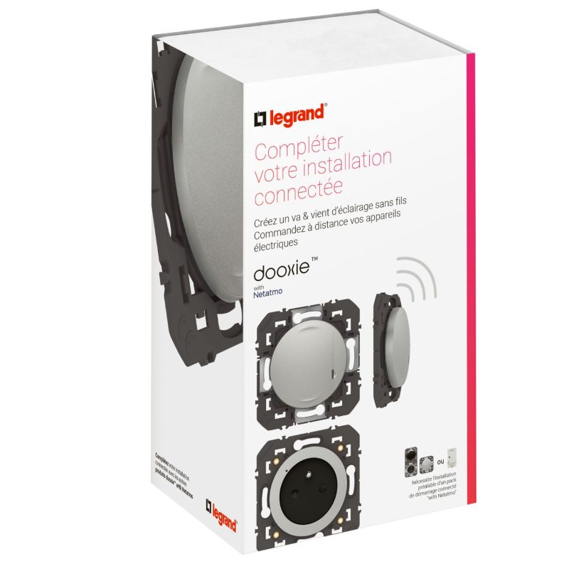 600790A Legrand - Dooxie Pack extension connecté with Netatmo sans plaque - Aluminium