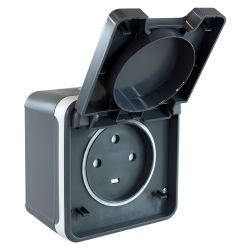 60843 EUR'OHM OXXO 	Prise électrique étanche 3P+T 20A gris IP55