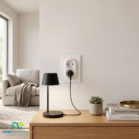600721 Legrand - Dooxie One Double prise de courant 2P+T easyréno 16A livrée avec plaque et griffes - Blanc