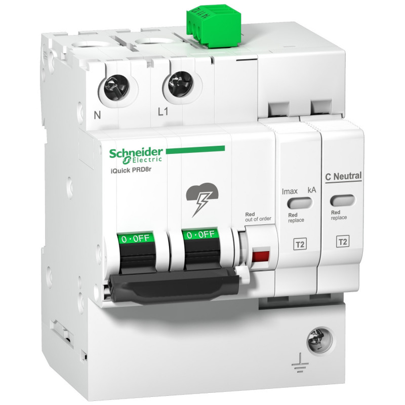 A9L16298 Schneider - Parafoudre phase neutre de type 3 autoprotégé - 8kA - report de signalisation