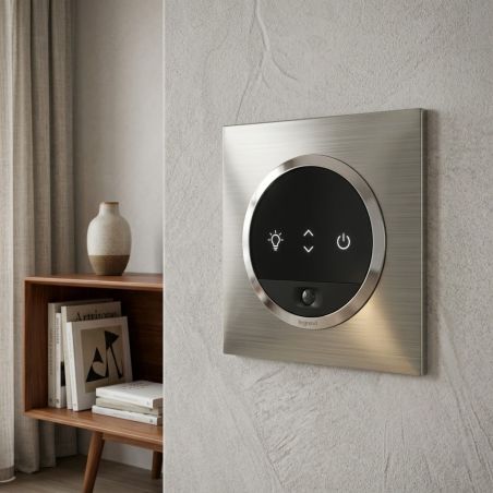 600871 Legrand - Dooxie Plaque de finition carrée 1 poste - Inox brossé