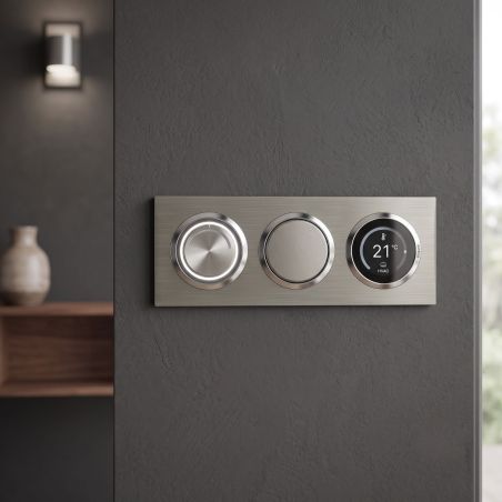 600873 Legrand - Dooxie Plaque de finition carrée 3 postes - Inox brossé