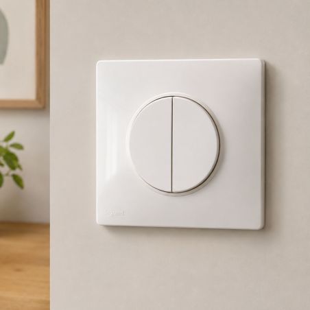 600002 Legrand - Dooxie Double interrupteur ou va-et-vient 10A 250V - Blanc