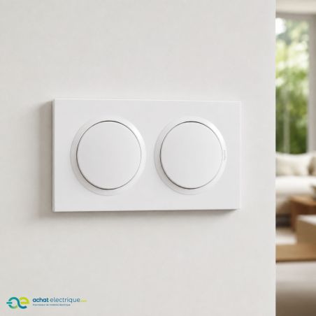 600802 Legrand - Dooxie Plaque de finition carrée 2 postes - Blanc