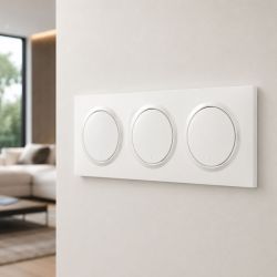 600803 Legrand - Dooxie Plaque de finition carrée 3 postes - Blanc