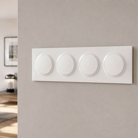 600804 Legrand - Dooxie Plaque de finition carrée 4 postes - Blanc