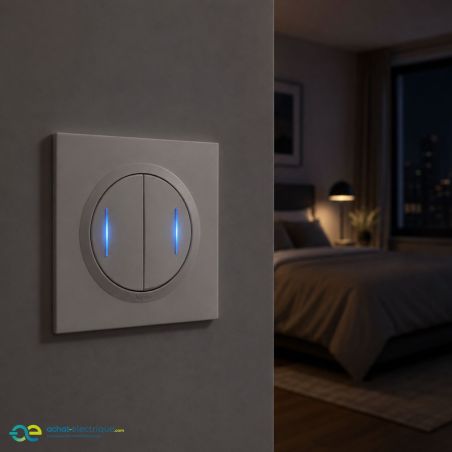 600730 Legrand - Dooxie One Transformeur 5 fonctions lumineux livré avec plaque carrée et griffes - Blanc