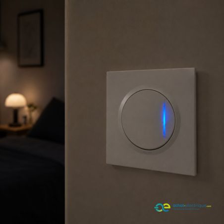 600716 Legrand - Dooxie One Poussoir lumineux complet 1 poste 6A 250V livré avec plaque et griffes - Blanc