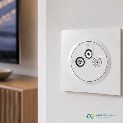 600753 Legrand - Dooxie One Prise TV-R-SAT 1 câble livrée avec plaque et griffes - Blanc