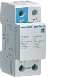 SPN208D Hager - Parafoudre bipolaire de type 2  - 8 kA - report de signalisation