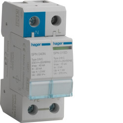 SPN215D Hager - Parafoudre bipolaire de type 2  - 15 kA - report de signalisation