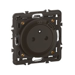 CN0140 Ensemble mécanisme prise de courant 2P+T avec USB TYPE-C intégré monté sur support et enjoliveur, Noir Legrand Céliane