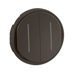 CN2007 Enjoliveur double pour mécanisme interrupteur/va-et-vient ou poussoir témoin Legrand Céliane, coloris noir