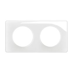 CP0002 Plaque de finition double Legrand Céliane, coloris blanc émaillé