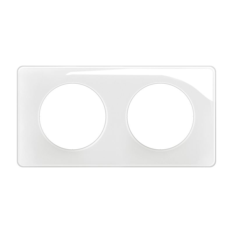 CP0002 Plaque de finition double Legrand Céliane, coloris blanc émaillé