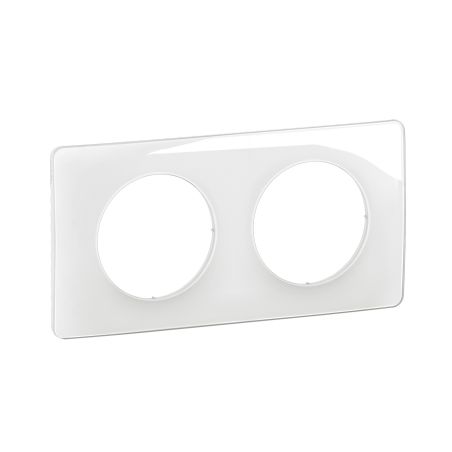 CP0002 Plaque de finition double Legrand Céliane, coloris blanc émaillé