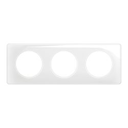 CP0003 Plaque de finition triple Legrand Céliane, coloris blanc émaillé