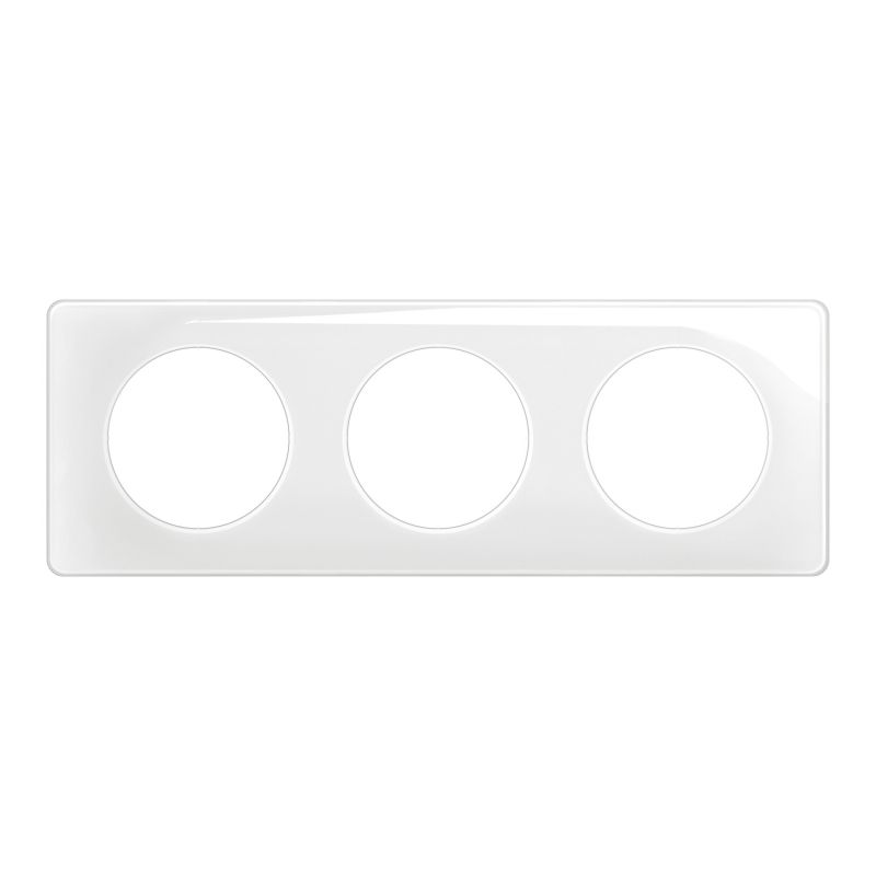 CP0003 Plaque de finition triple Legrand Céliane, coloris blanc émaillé
