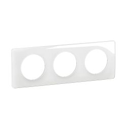 CP0003 Plaque de finition triple Legrand Céliane, coloris blanc émaillé