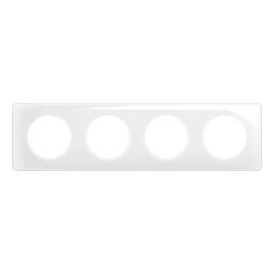 CP0004 Plaque de finition quadruple Legrand Céliane, coloris blanc émaillé