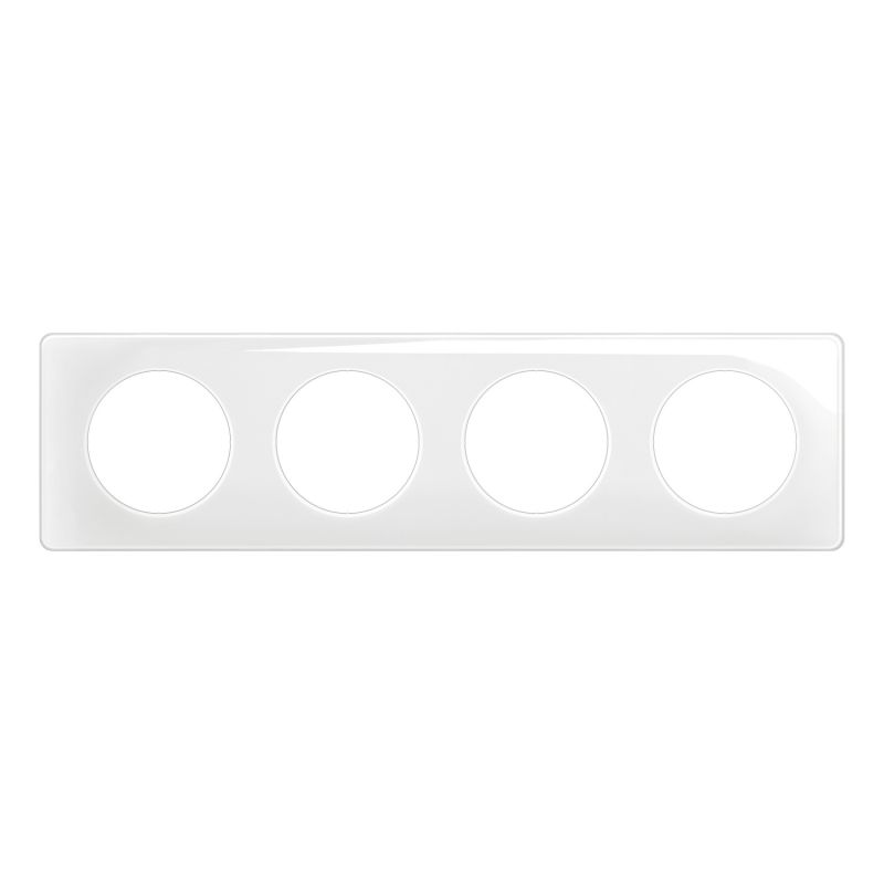 CP0004 Plaque de finition quadruple Legrand Céliane, coloris blanc émaillé