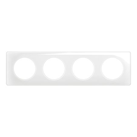 CP0004 Plaque de finition quadruple Legrand Céliane, coloris blanc émaillé
