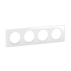 CP0004 Plaque de finition quadruple Legrand Céliane, coloris blanc émaillé