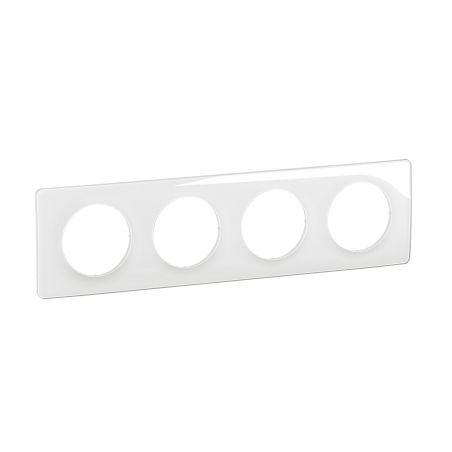 CP0004 Plaque de finition quadruple Legrand Céliane, coloris blanc émaillé
