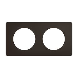 CP0102 Plaque de finition double Legrand Céliane, coloris noir mat