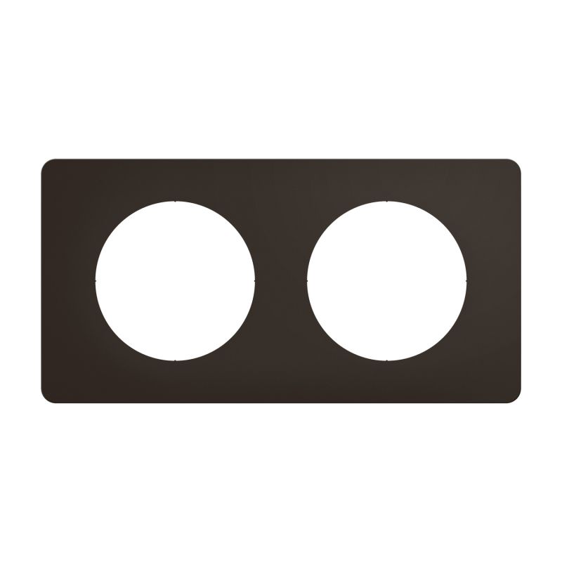 CP0102 Plaque de finition double Legrand Céliane, coloris noir mat