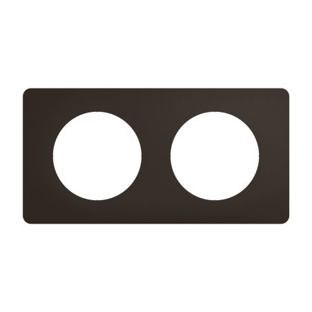 CP0102 Plaque de finition double Legrand Céliane, coloris noir mat
