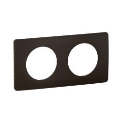 CP0102 Plaque de finition double Legrand Céliane, coloris noir mat