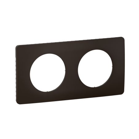 CP0102 Plaque de finition double Legrand Céliane, coloris noir mat