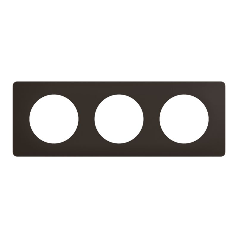CP0103 Plaque de finition triple Legrand Céliane, coloris noir mat